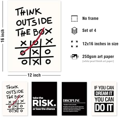 DSHFG Office Motivational Inspirational Wall Art Prints Unframed - Image 2