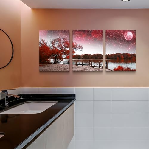 Lapremoly Red Tree Abstract Landscape Wall Paintings Canvas Wall Art - Image 6