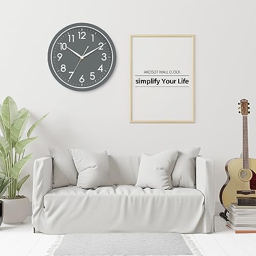 AKCISOT 10 Inch Wall Clock, Silent Battery Operated Analog Clock - Image 7