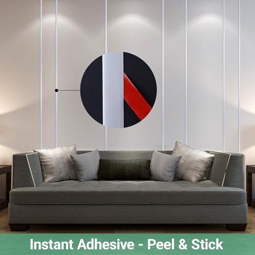 Gaahing 196.8" x 0.5" Matte Silver Molding & Wall Trim, Flexible Peel and Stick - Image 3