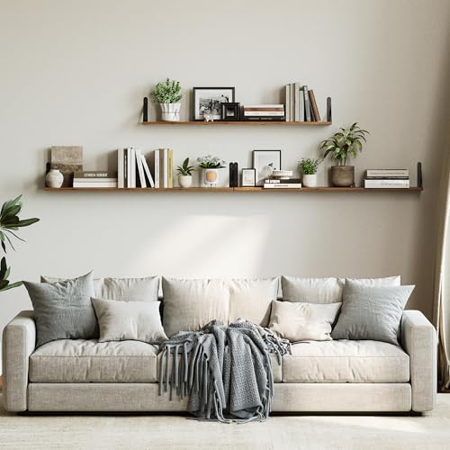 WOPITUES Long Wall Shelves 48″W x 8″D, Floating Book Shelves Max Load 65lbs - Image 5