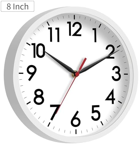 AKCISOT 8 Inch Wall Clock, Silent Battery Operated Analog Clock - Image 3