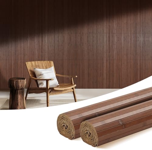 OUZUGIE 2 Pack 96x24 Inch Natural Bamboo Wall Panel by OUZUGIE