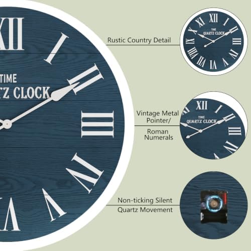 ARTPOWER 35.5” Extra Large Giant Farmhouse Wall Clock - Image 3
