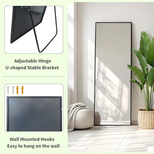 Sunniry Full Length Mirror 56x16 inch, Metal Frame - Image 3