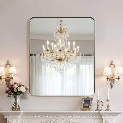36"x30" Bathroom Vanity Mirror for Wall Aluminum Framed Farmhouse Rectangle - Image 3