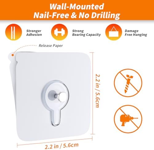 24PCS Picture Hangers Without Nails, Wall Hangers Without Nails, Adhesive Wall - Image 3