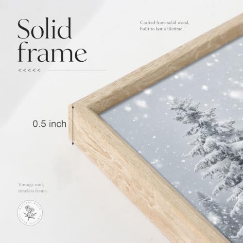 Snowy Christmas Tree Natural Woodland Framed Canvas Wall Art Set- 16"x24"x3 - Image 5