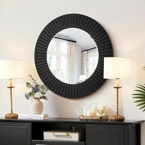 Chende 36'' Black Circle Mirror - Image 2