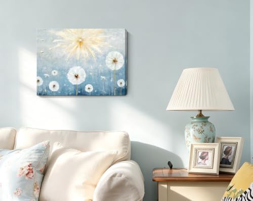 Nicetop Small Blue Dandelion Artwork Canvas Wall Art - Image 5