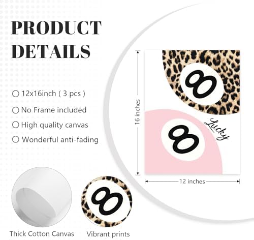Cheetah Trendy Wall Art Preppy Leopard Canvas Print Cheetah Room Wall Decor 8 - Image 2