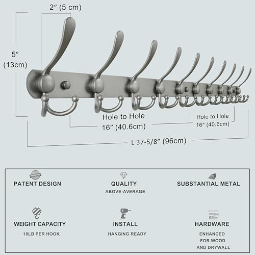 Dseap Coat Rack Wall Mount - Image 6