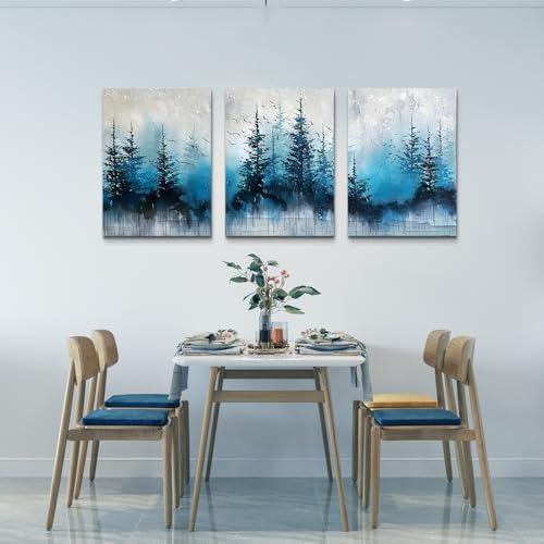 TTHYUEWS Boho Wall Art For Living Room Canvas Wall Decor For Bedroom Forest - Image 5