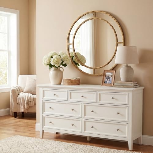 CHARMAID Gold Round Wall Mirror - Image 2