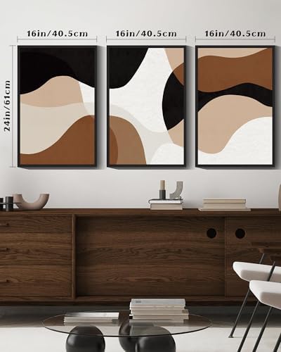 Drsoum Large 16x24in Black Abstract Framed Wall Art Decor Minimalist Geometry - Image 6