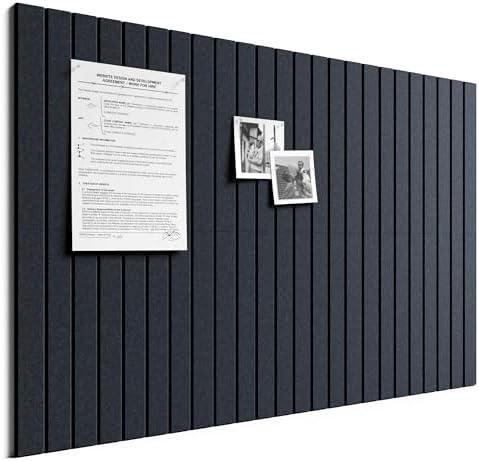 Bumusty 36"x 24" Large Felt Bulletin Board Tiles, Deep Charcoal Blue by BUMUSTY