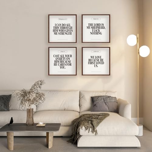 Locomiss Black and White Christian Modern Bible Verse Wall Art Decor 10x10 - Image 6
