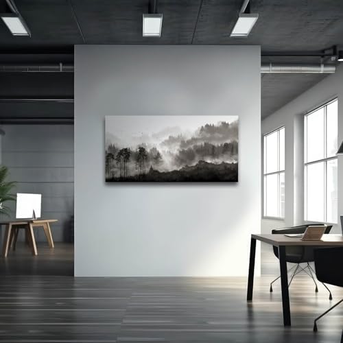 YJYart Landscape Wall Art Black Forest Tree Painting - Image 5