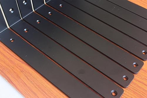16 Pack - L 14" x H 8" x W1.5, 5mm Thick Black L Shelf Bracket, Iron Shelf - Image 6