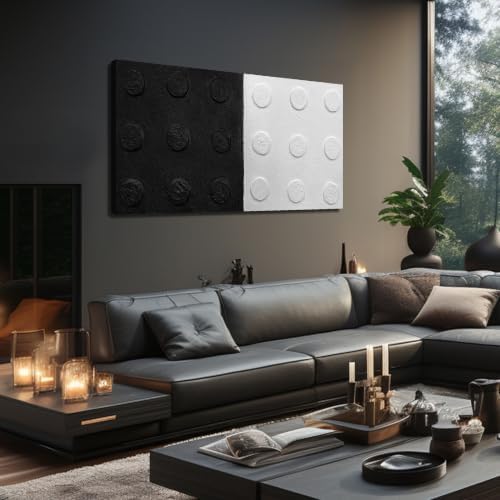HUBOSKN Black And White Abstract Wall Art by HUBOSKNCANVASWALLART