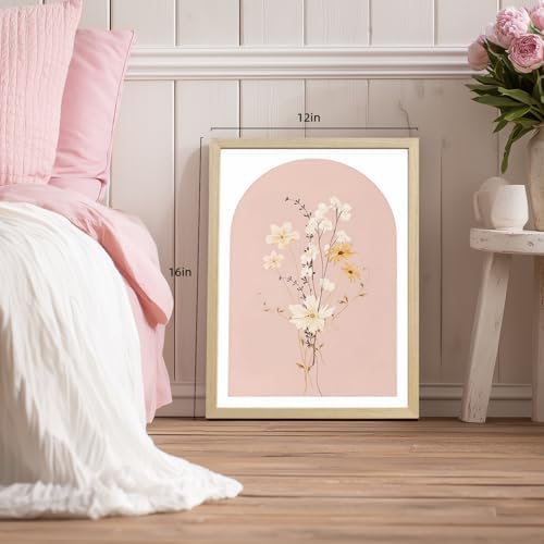 LERVR Wood Framed Botanical Wall Art Set of 3, Vintage Wildflower Canvas Print - Image 6