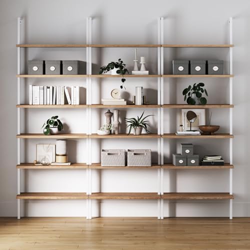 Nathan James Theo 6-Shelf Tall Bookcase, Wall Mount Bookshelf by Unknown