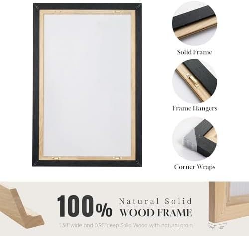 Large Framed Neutral Abstract Vertical Wall Art Decor - Image 7