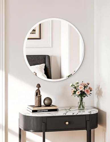 Frameless Round Wall Mirror: Modern Glass Mirror 15.8x15.8 inch by Artloge
