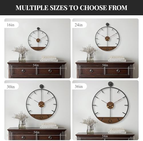 Cuspin 16 Inch Wall Clock Modern Farmhouse Walnut - Image 6