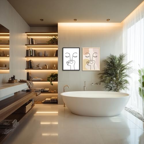 Cyebmo Funny Bathroom Wall Art, Minimalist Black and White Bathroom Picture - Image 5
