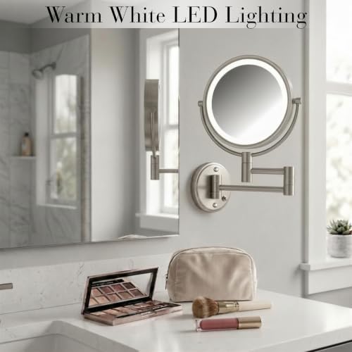 JERDON Hardwired Wall-Mount Makeup Mirror - Image 2