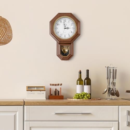 Pendulum Wall Clock, Imitation Wood Plastic Regulator Wall Clocks - Image 5
