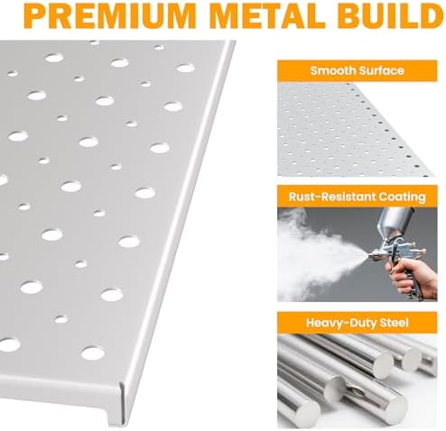 Pegboard Smith Metal Pegboard Panels, Wall-Mounted Pegboard Organizer System - Image 3