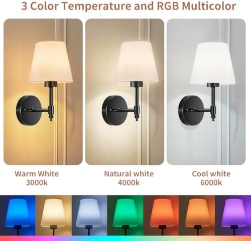 Battery Operated Wall Sconce Set of 2, Rechargeable Wireless Wall Lights - Image 5