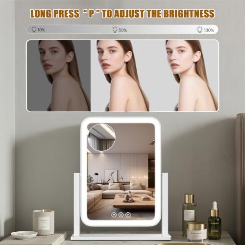 Vanity Mirror with Lights 12.6"x 16.2", LED Makeup Mirror, 3 Color Lighting - Image 4