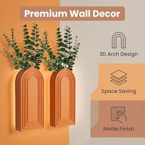 Dnnnii 2 Pack Wooden Wall Vase Set - Image 5
