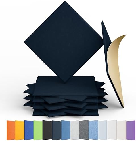 12 Pack Square Acoustic Panels Self Adhesive Sound Proof Foam by Amantech