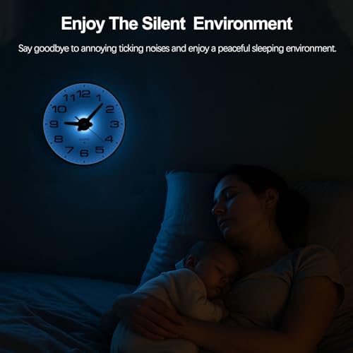JoFomp Lighted Wall Clocks Battery Operated, 8 Inch Small Wall Clock - Image 5