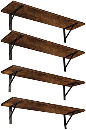 DINZI LVJ Long Wall Shelves, 39.4Inch Wooden Wall Mounted Shelves by DINZILVJ