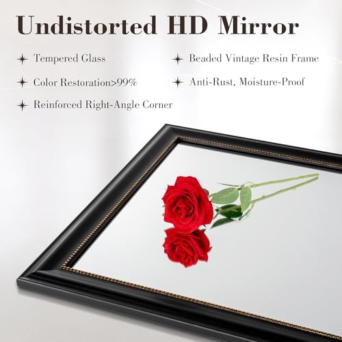 Axeman 28x36 Rectangular Wall Mirror, Decorative Bathroom Mirror, Traditional - Image 3