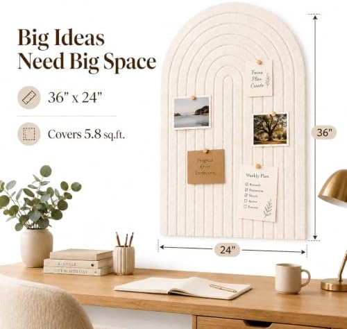 Large Arched Felt Bulletin Board, Sized 36" x 24" - Image 2