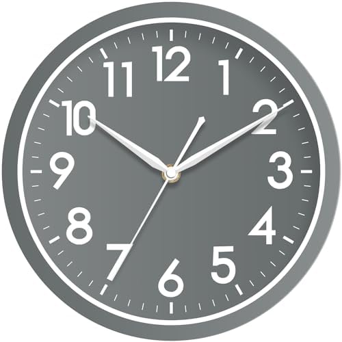 AKCISOT 10 Inch Wall Clock, Silent Battery Operated Analog Clock by Akcisot