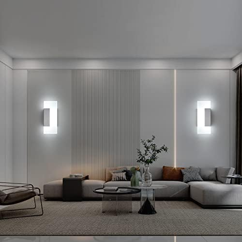 LMQNINE Modern LED Acrylic Wall Sconce White Light 6000K Hardwired Acrylic Wall - Image 2