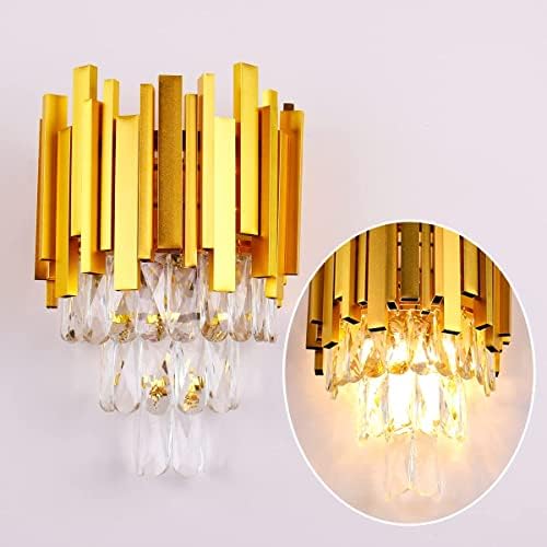FRIXCHUR Crystal Wall Sconce Lights 3 Tiers Crystal Wall Lamp by FRIXCHUR