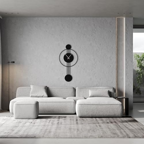 Modern Geometric Metal Wall Clock – Handmade Black Metal Wall Art Clock - Image 7