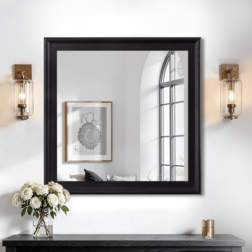 CULER Black Wall Mirror for Bathroom, Rectangle 30 x 30 inch Vanity Mirror - Image 5