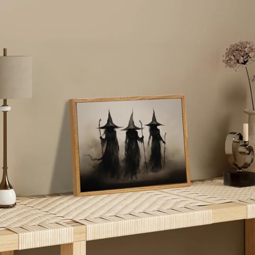 KBKBART Framed Halloween Witch Canvas Wall Art Witchy Gothic Wall Decor - Image 7