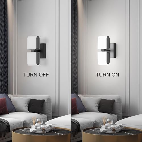 Aipsun Black Wall Sconces Hardwired Modern LED Sconces Wall Lighting Indoor - Image 4