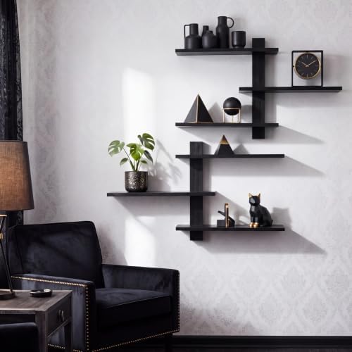Pinkunn 2 Pack Floating Wall Shelf Mid Century Decor, 3 Tier - Image 6