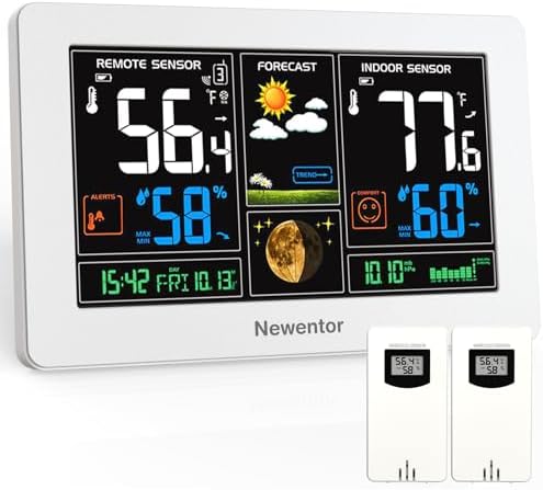 Newentor Weather Station Wireless Indoor Outdoor Thermometer by Newentor